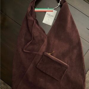 Bordeux Suede Hobo Bag